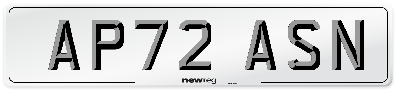 AP72 ASN Number Plate from New Reg